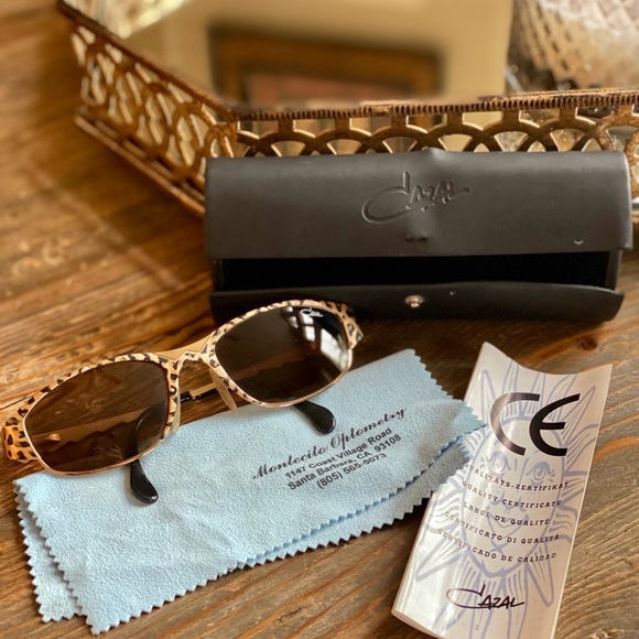 Cazal Accessories - Cazal Leopard Sunglasses 414S55 Gold and Black Animal